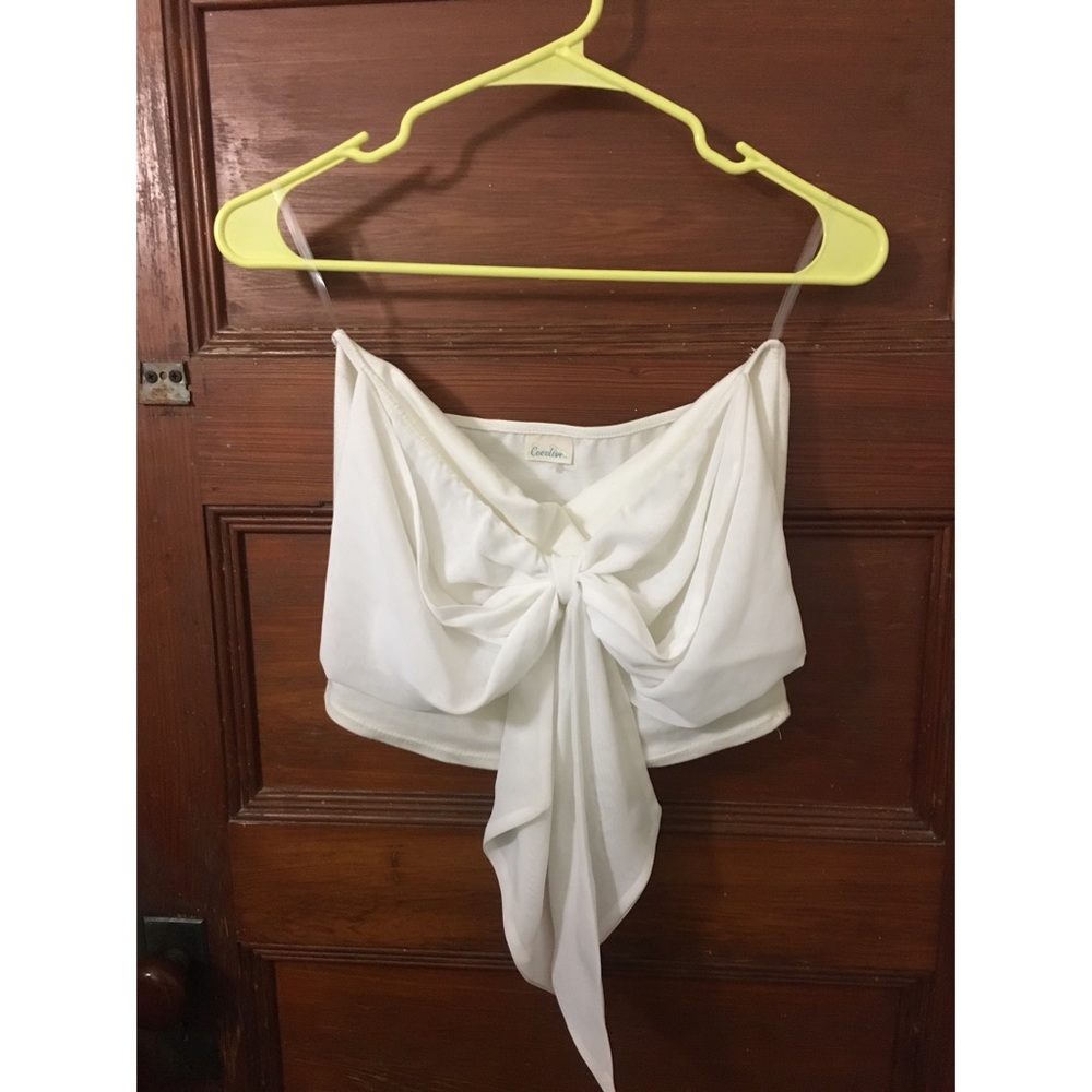 White Crop Top with Bow!